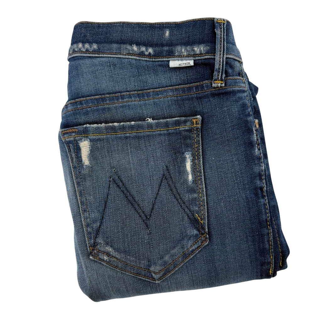 Mother The Drop Out Tequila Truth Jeans Distressed Cropped Boyfriend Size 26